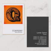 スクエアモノグラム – ペイズリー日が差すこと- Q 名刺 (正面/裏面)