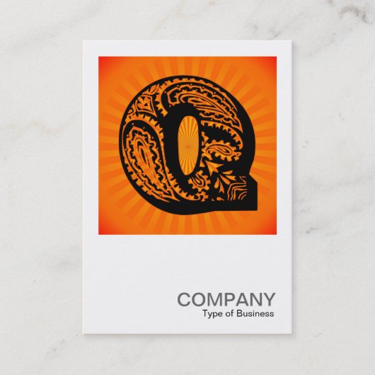 スクエアモノグラム – ペイズリー日が差すこと- Q 名刺 (正面)