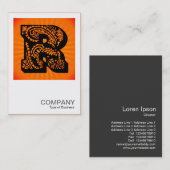 スクエアモノグラム – ペイズリー日が差すこと- R 名刺 (正面/裏面)