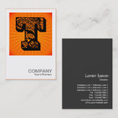 スクエアモノグラム – ペイズリー日が差すこと- T 名刺 (正面/裏面)