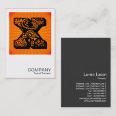 スクエアモノグラム – ペイズリー日が差すこと- X 名刺 (正面/裏面)