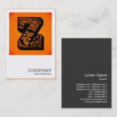 スクエアモノグラム – ペイズリー日が差すこと- Z 名刺 (正面/裏面)