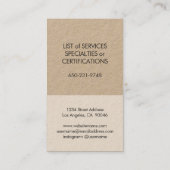 スクエアモノグラモダンムミニマリストクラフト&ブラック 名刺 (裏面)