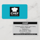 スクエアラベルカフェ – アクアブルー 名刺 (正面/裏面)