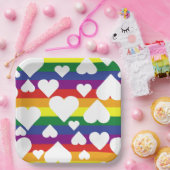 スクエアレインボー紙プレート ペーパープレート (パーティー)