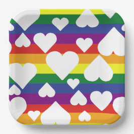 スクエアレインボー紙プレート ペーパープレート