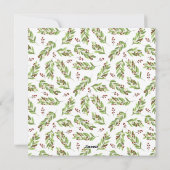 スクエアレッドベリー写真コラージメリークリスマス シーズンカード (裏面)