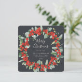 スクエアレッドベリー+ユーカリプトゥスクリスマスリース シーズンカード (スタンド正面)