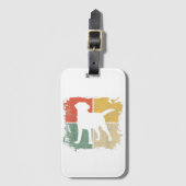 スクエアレトロラブラドールオーナーギフトゴールデンブラックラボ ラゲッジタグ (正面縦)