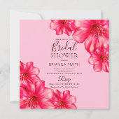 スクエアローズフローリーモダンブライダルシャワー 招待状 (正面)