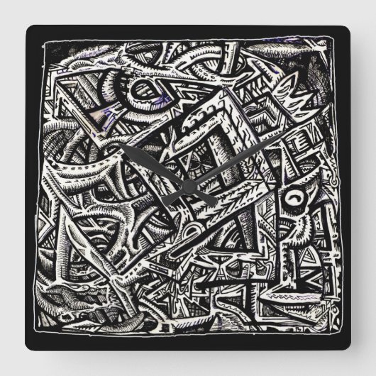 スクエアワン、バイブライアン・ベンソン スクエア壁時計 (正面)