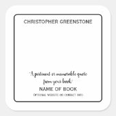 スクエア作家シグネチャーブラック蔵書票 スクエアシール (正面)