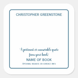 スクエア作家シグネチャーブルー蔵書票 スクエアシール