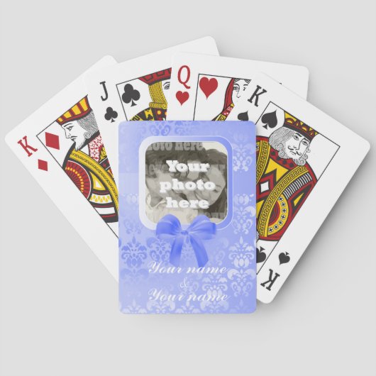 スクエア写真テンプレートオンマウブダマスク トランプ (裏面)