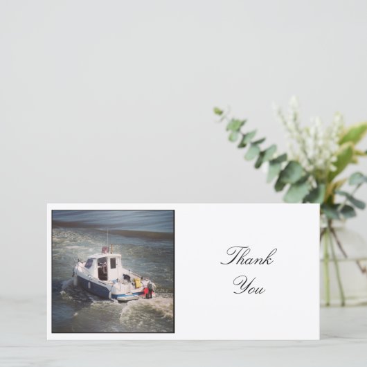 スクエア写真-モーターボート サンキューカード (スタンド正面)