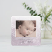 スクエア冬の到着のバラ。 写真の誕生の発表 案内状 (スタンド正面)