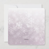 スクエア冬の到着のバラ。 写真の誕生の発表 案内状 (裏面)