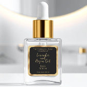 スクエア化粧品の製品ラベル – ブラック&金ゴールド スクエアシール