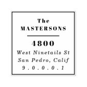 スクエア差出人住所モダンタイポグラフィ セルフインキングスタンプ (デザイン)