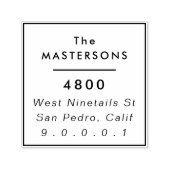 スクエア差出人住所モダンタイポグラフィ セルフインキングスタンプ (デザイン)