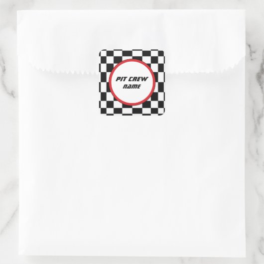 スクエア市松模様にパーティーゲスト名ステッカー スクエアシール (バッグ)