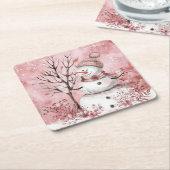 スクエア紙コースター スクエアペーパーコースター (アングル)