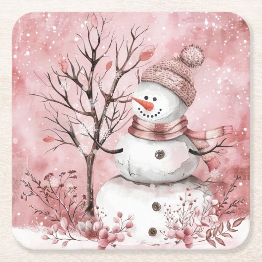 スクエア紙コースター スクエアペーパーコースター (正面)