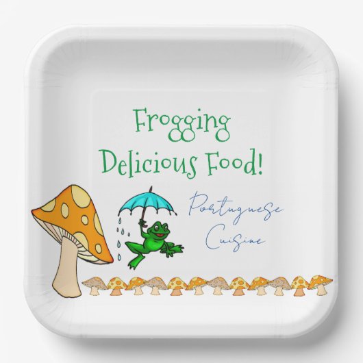 スクエア紙プレートフロギングおいしいポルトガル ペーパープレート (正面)