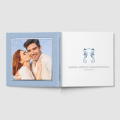 スクエア結婚ズゲストブックウォーターカラーシーホース ゲストブック (全面)