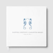 スクエア結婚ズゲストブックウォーターカラーシーホース ゲストブック (正面)