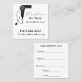 スクエア美しいヘアサロンビジネスアポイントメントカード スクエア名刺 (正面/裏面)