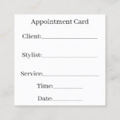 スクエア美しいヘアサロンビジネスアポイントメントカード スクエア名刺 (裏面)