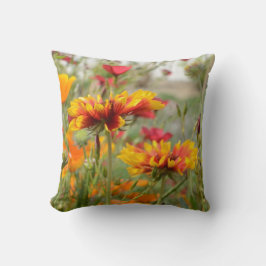 スクエア装飾用クッションとワイルドフラワーデザイン クッション