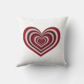 スクエア装飾用クッション付レトロ赤いハート クッション (裏面)