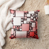 スクエア赤と白踊りクッション クッション (ブランケット)