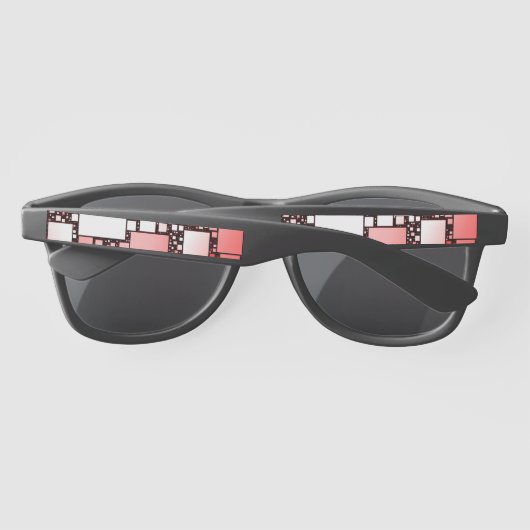 スクエア赤と白踊りサングラス サングラス (裏面)