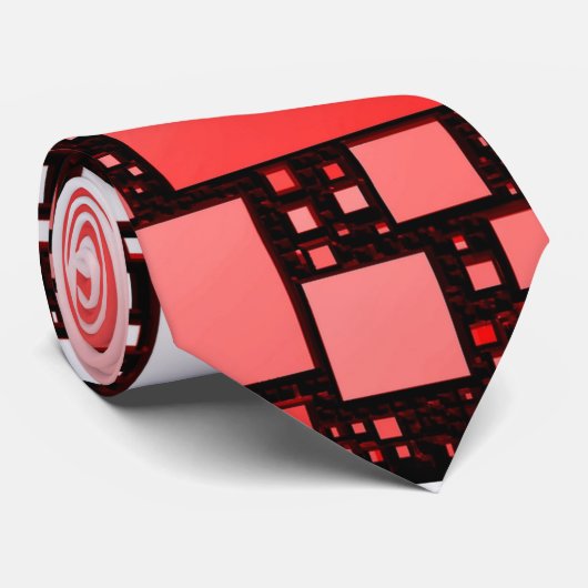 スクエア赤と白踊りタイ ネクタイ (ロール)