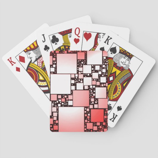 スクエア赤と白踊りトランプ トランプ (裏面)