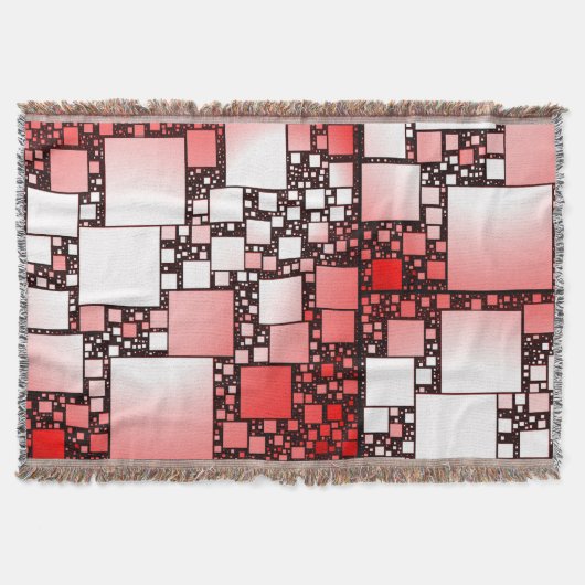 スクエア赤と白踊りブランケット スローブランケット (正面)