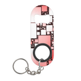 スクエア赤と白踊りボトルオープナー キーホルダー栓抜き