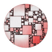 スクエア赤と白踊りラウンドチョッピングボード カッティングボード (正面)
