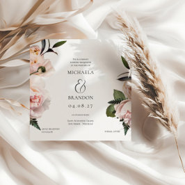 スクエア赤面フローラブライダルシャワー招待