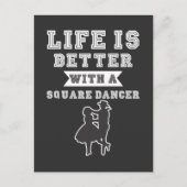 スクエア踊りカップルウエスタンカントリーラインダンサー ポストカード (正面)