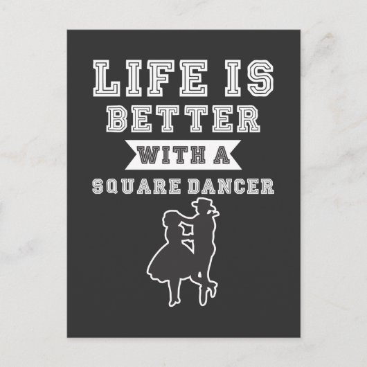 スクエア踊りカップルウエスタンカントリーラインダンサー ポストカード (正面)