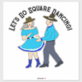 スクエア踊りカップル シール (シート)