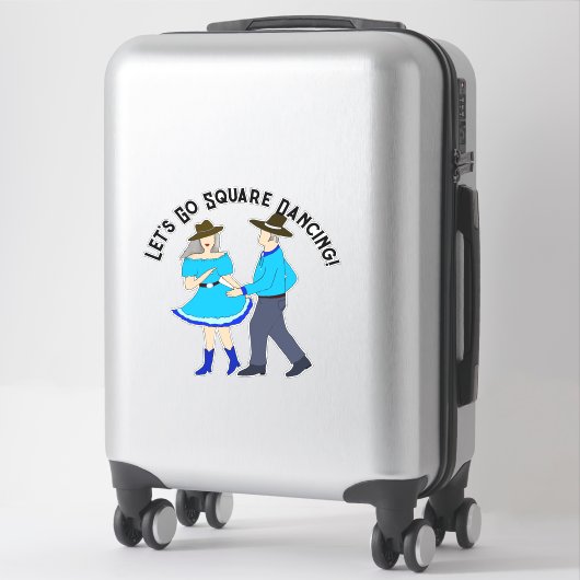 スクエア踊りカップル シール (スーツケース)