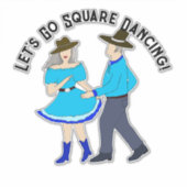 スクエア踊りカップル シール (正面)