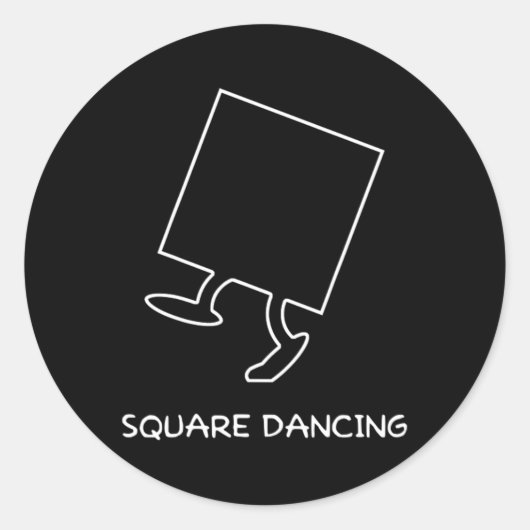 スクエア踊りマニアおもしろいスクエア踊り ラウンドシール (正面)