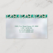 スクエア金ゴールドツリーオブライフアートマラカイト葉 名刺 (裏面)