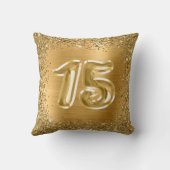 スクエア金ゴールド縁どグリッターアンドフォイルキンセニェラ クッション (裏面)